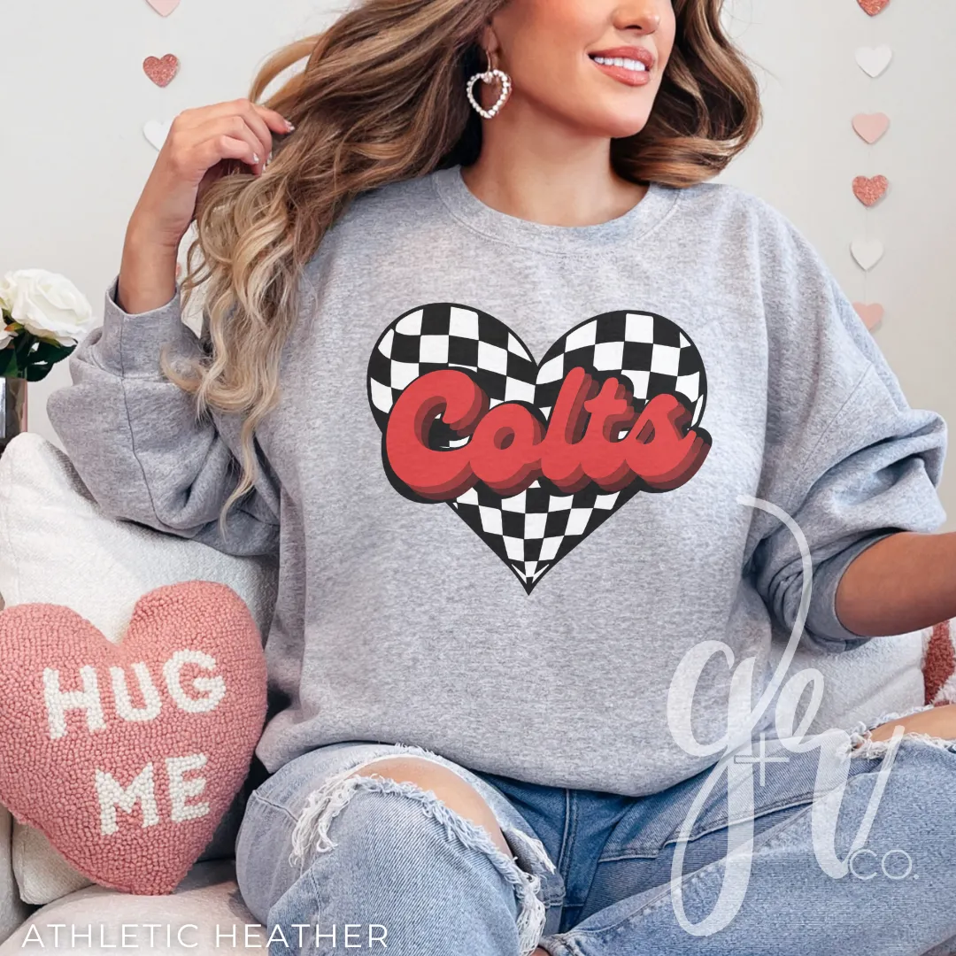 Checkered Heart Colts (Tees Sweatshirts)