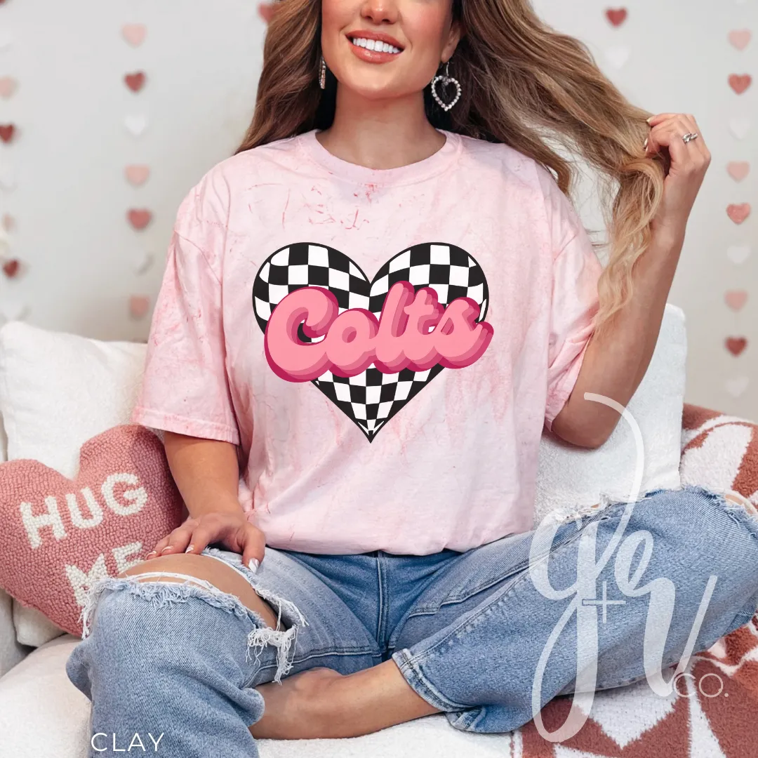 Checkered Heart Colts (Tees Sweatshirts)