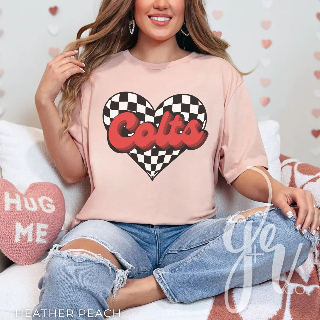 Checkered Heart Colts (Tees Sweatshirts)