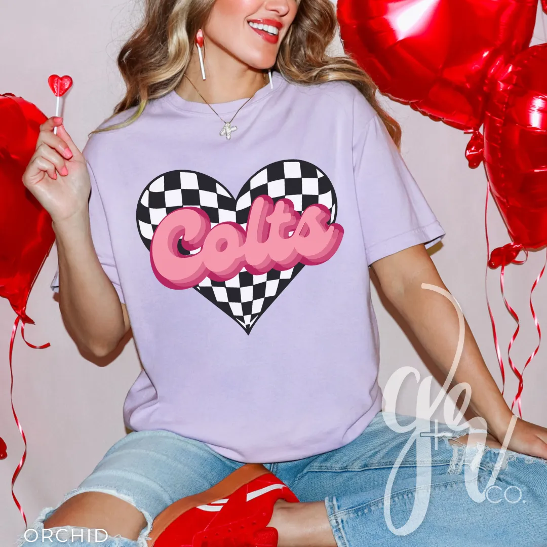 Checkered Heart Colts (Tees Sweatshirts)