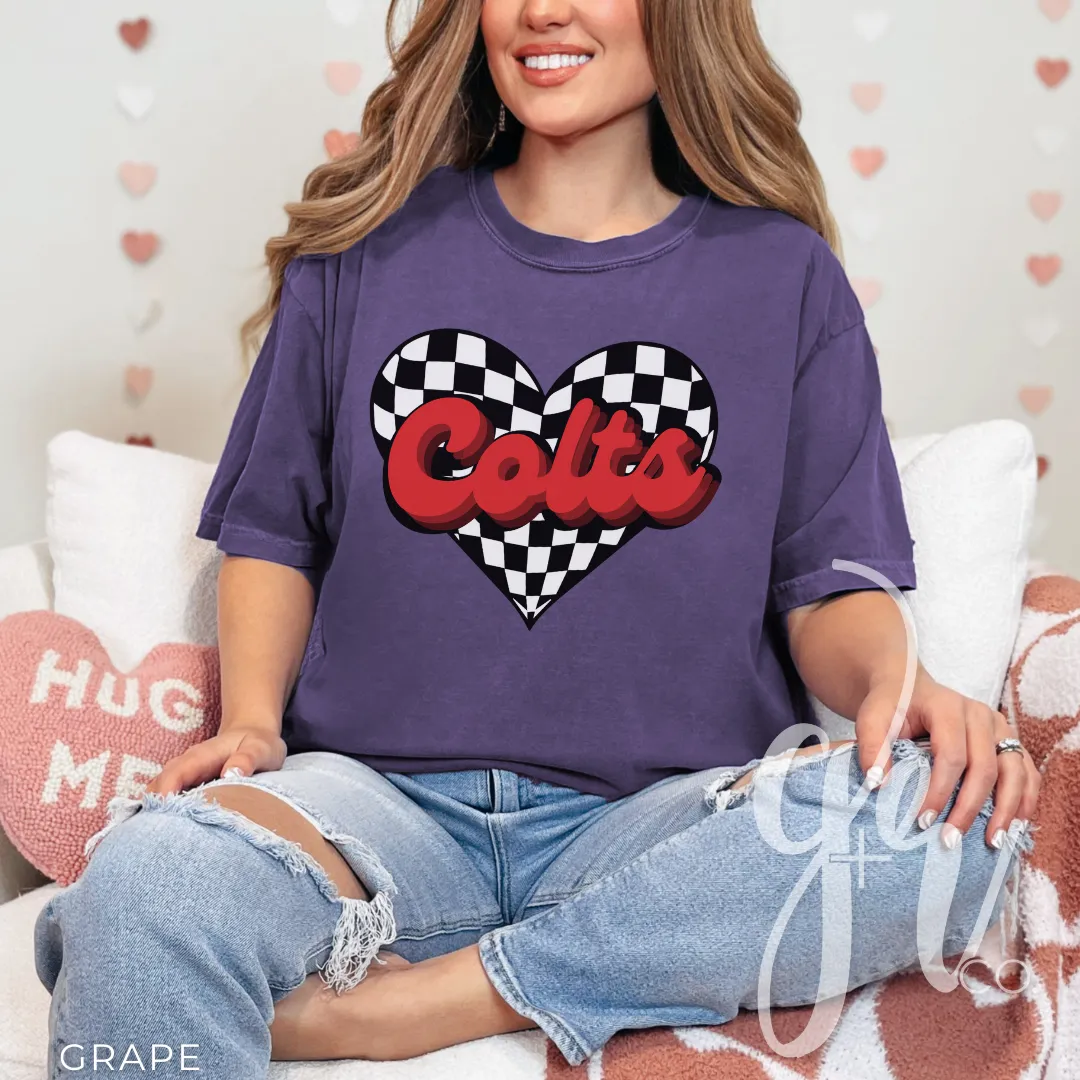 Checkered Heart Colts (Tees Sweatshirts)