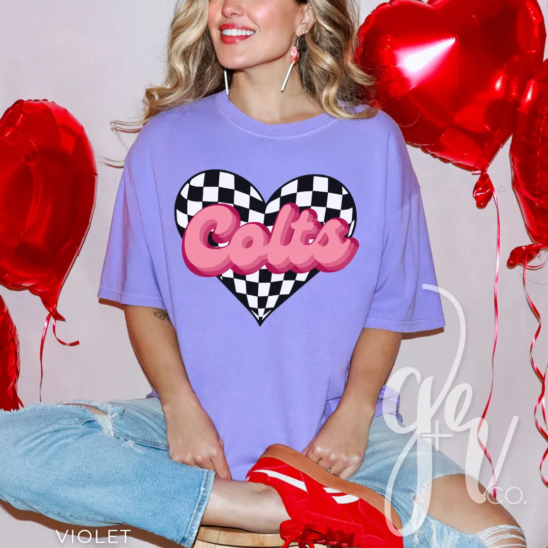 Checkered Heart Colts (Tees Sweatshirts)