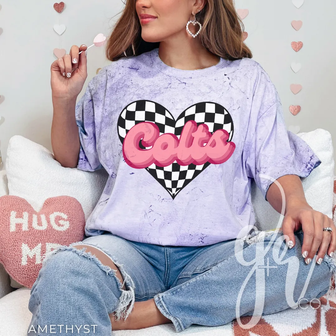 Checkered Heart Colts (Tees Sweatshirts)