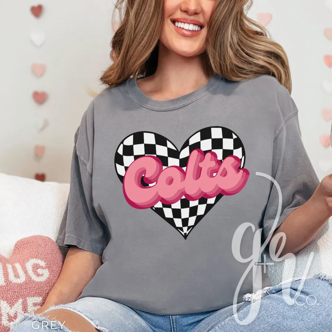 Checkered Heart Colts (Tees Sweatshirts)