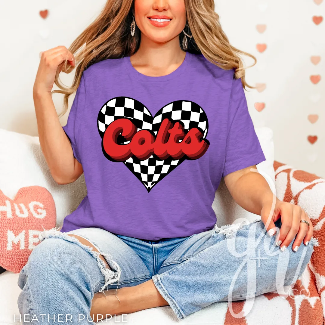 Checkered Heart Colts (Tees Sweatshirts)