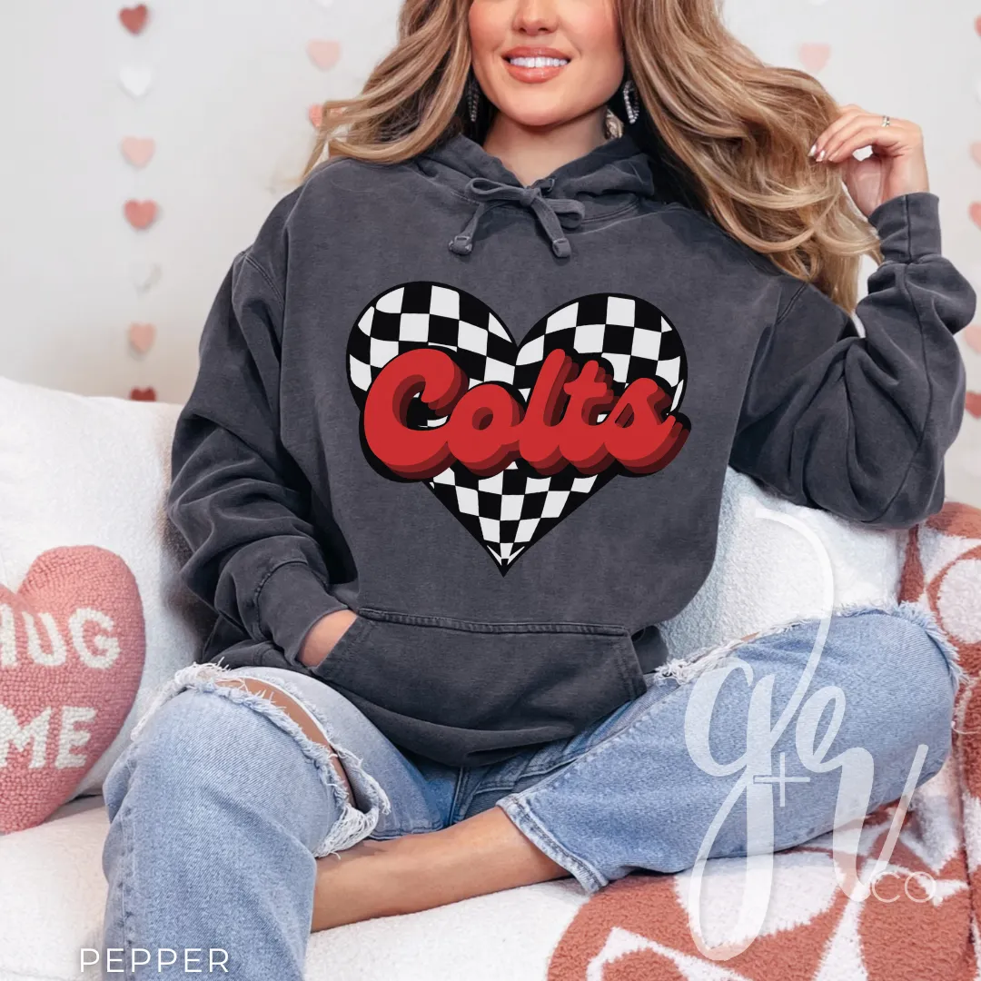 Checkered Heart Colts (Tees Sweatshirts)
