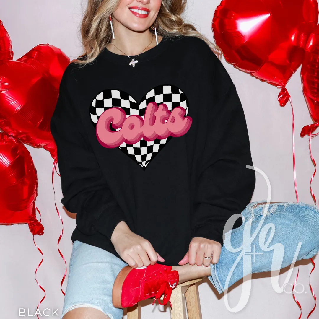 Checkered Heart Colts (Tees Sweatshirts)