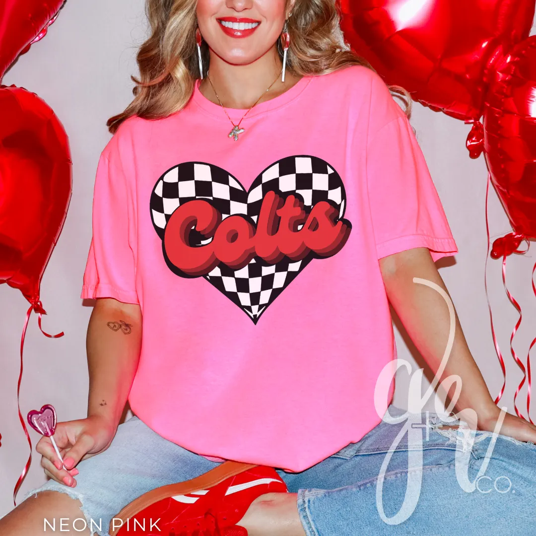 Checkered Heart Colts (Tees Sweatshirts)
