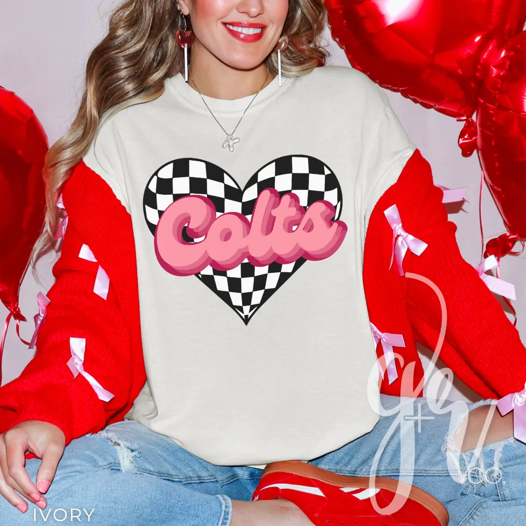 Checkered Heart Colts (Tees Sweatshirts)