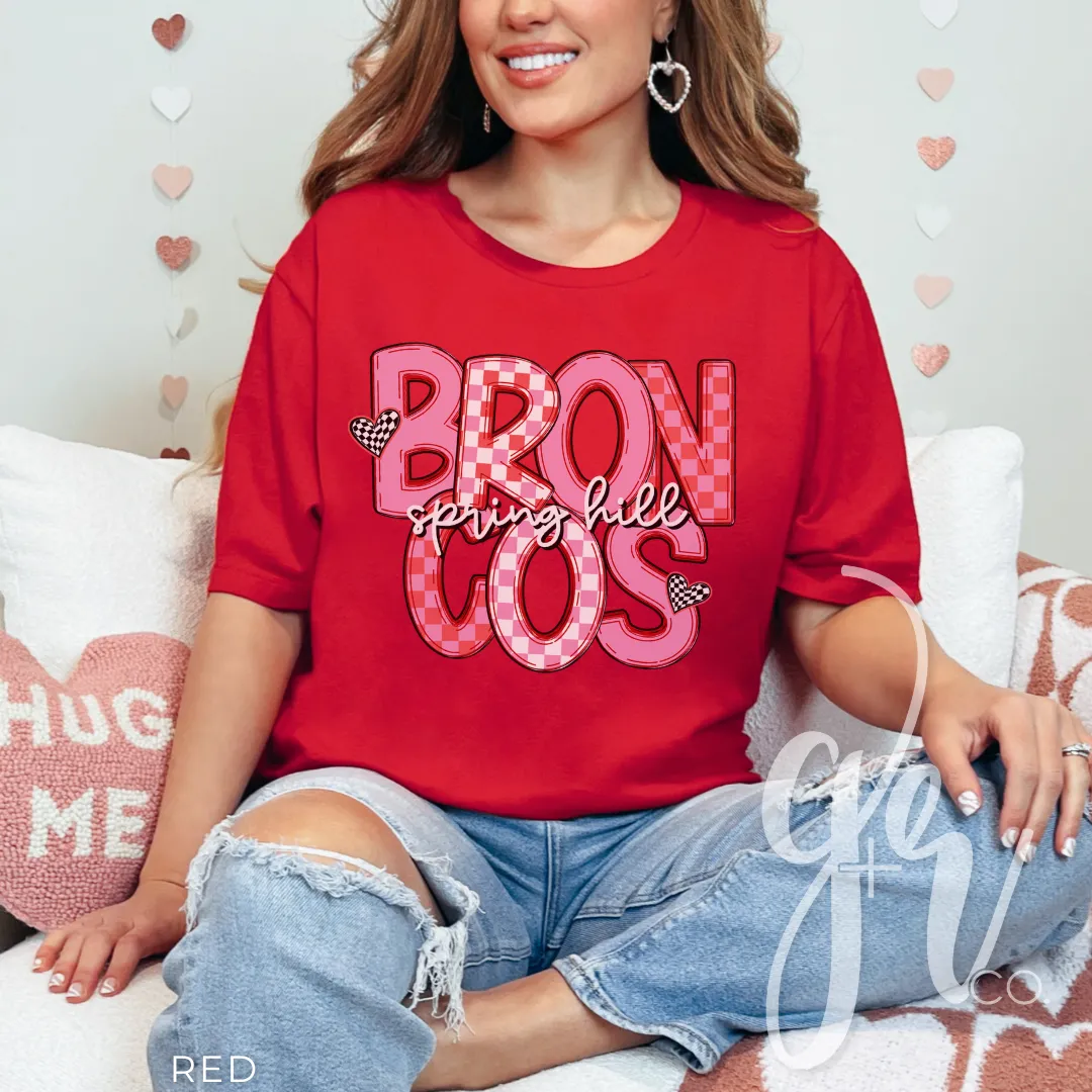 Checkered V-Day Broncos (Tees Sweatshirts)