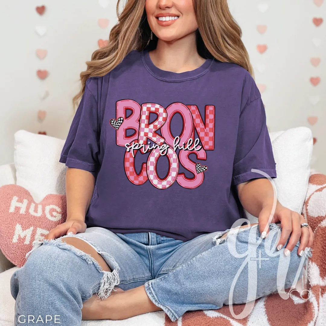 Checkered V-Day Broncos (Tees Sweatshirts)