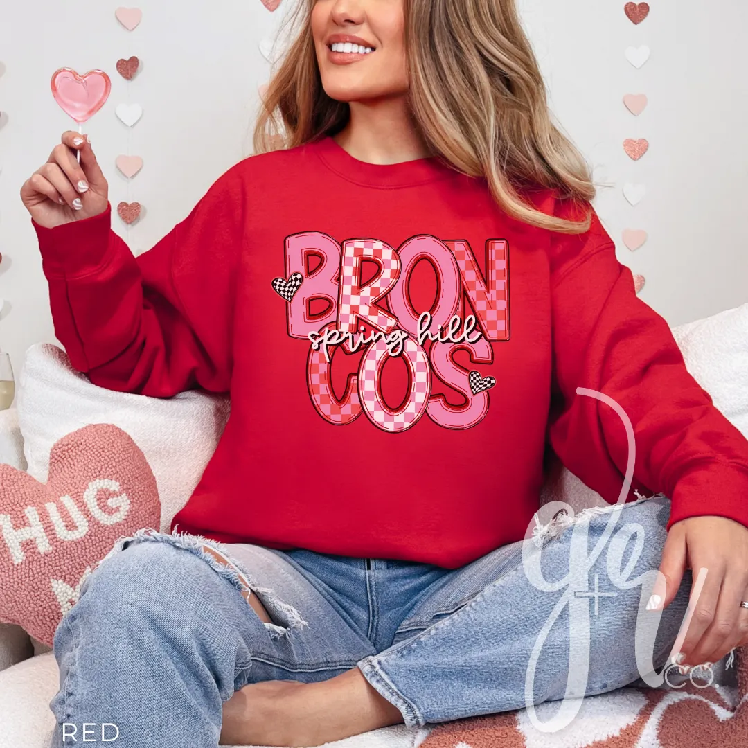 Checkered V-Day Broncos (Tees Sweatshirts)
