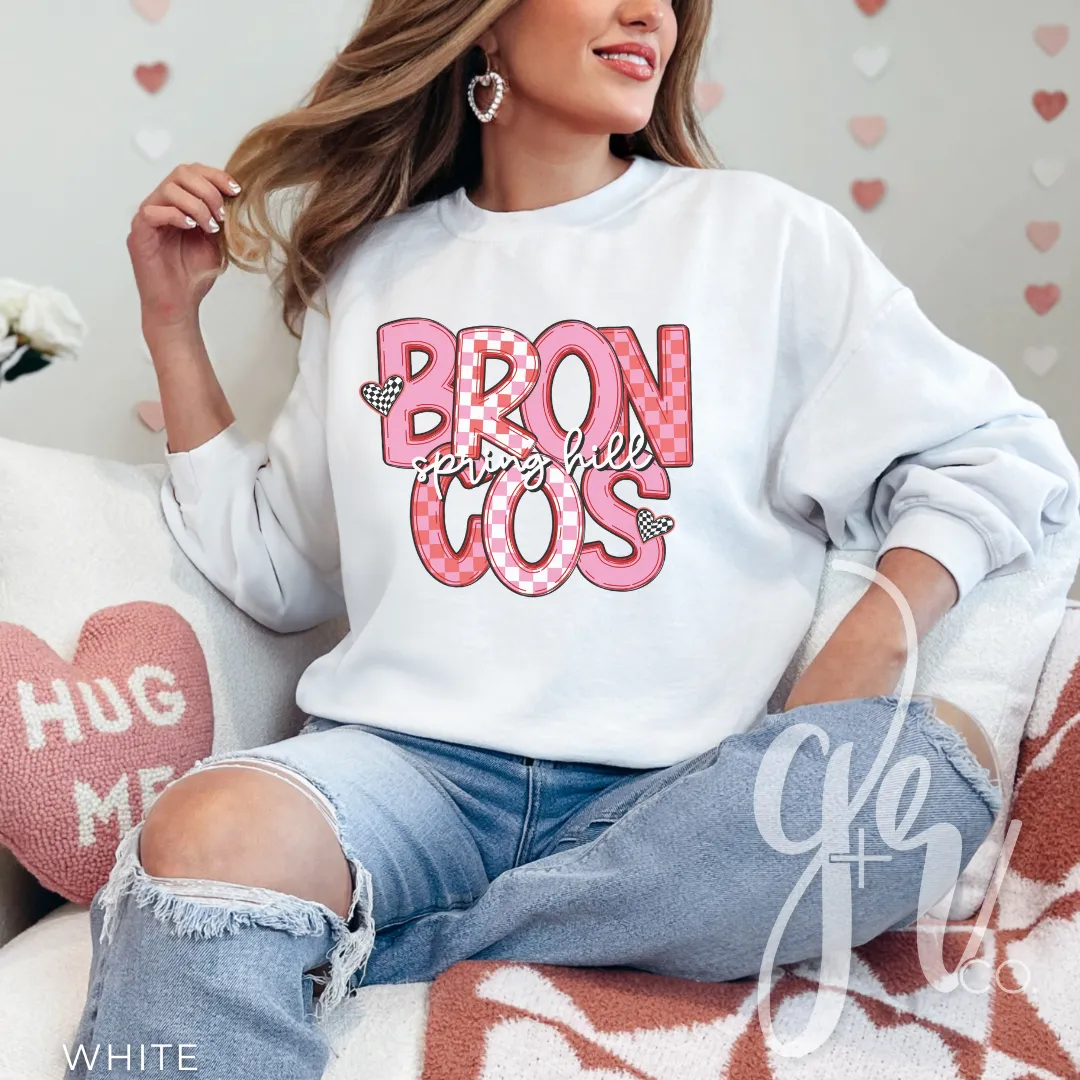 Checkered V-Day Broncos (Tees Sweatshirts)