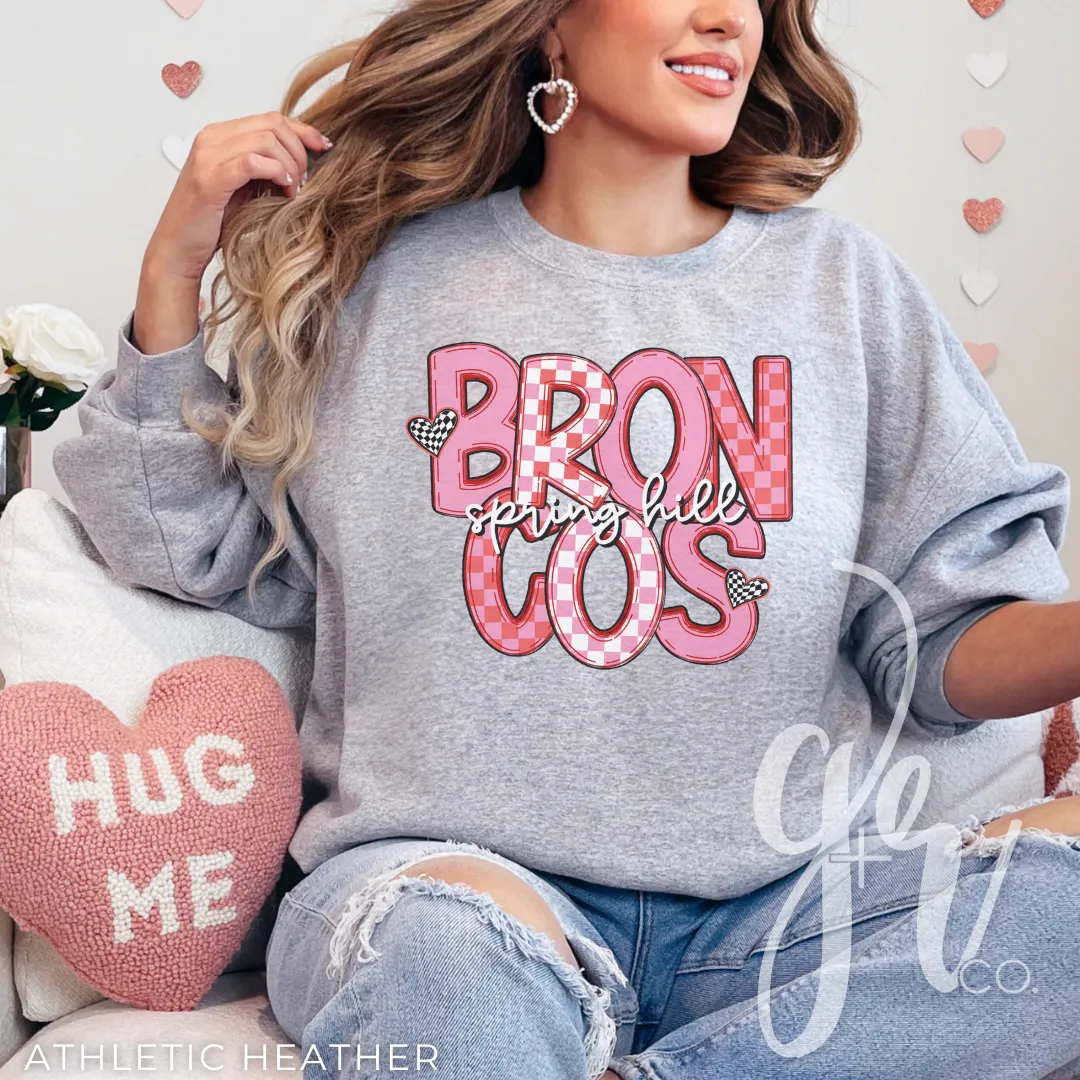 Checkered V-Day Broncos (Tees Sweatshirts)