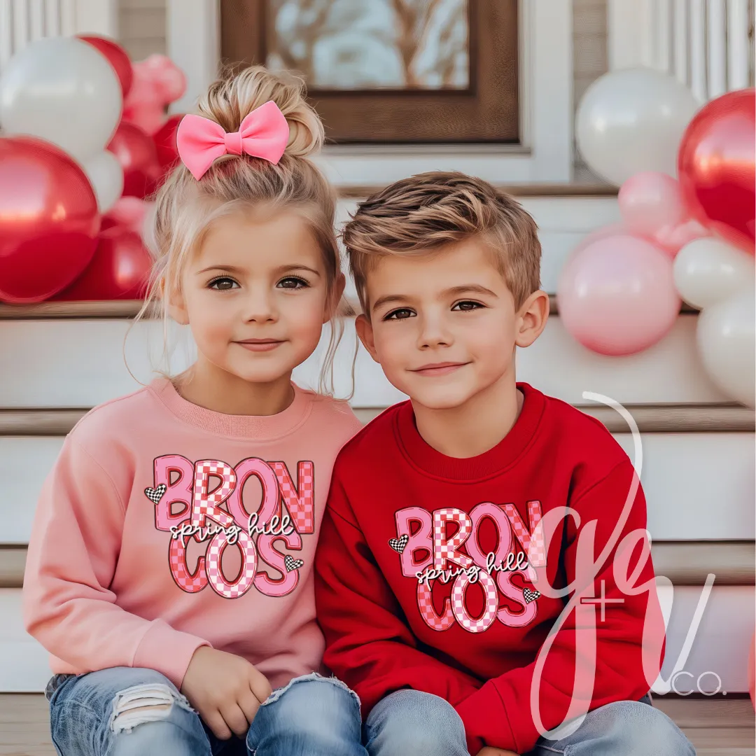 Checkered V-Day Broncos (Tees Sweatshirts)