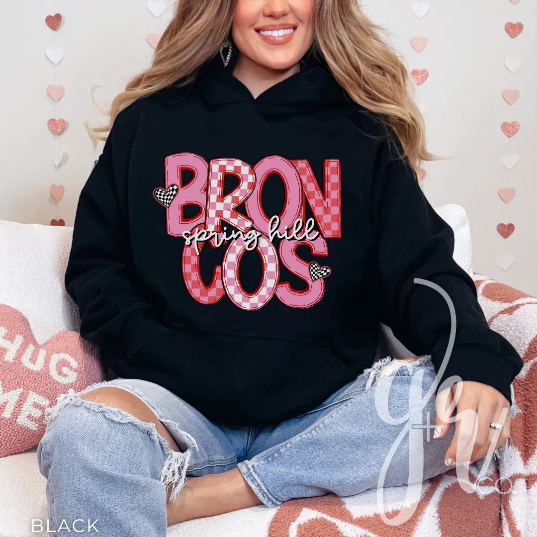 Checkered V-Day Broncos (Tees Sweatshirts)