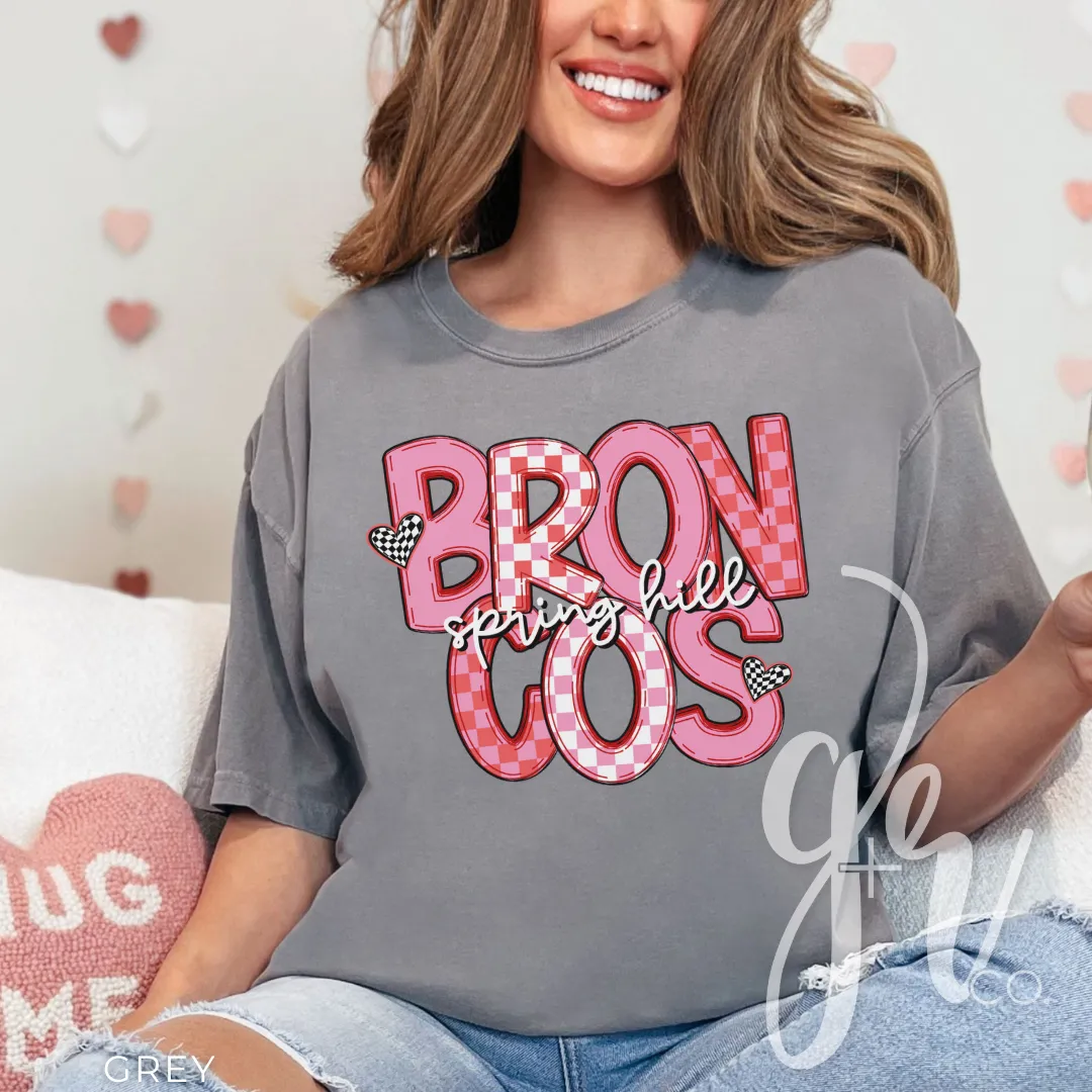 Checkered V-Day Broncos (Tees Sweatshirts)