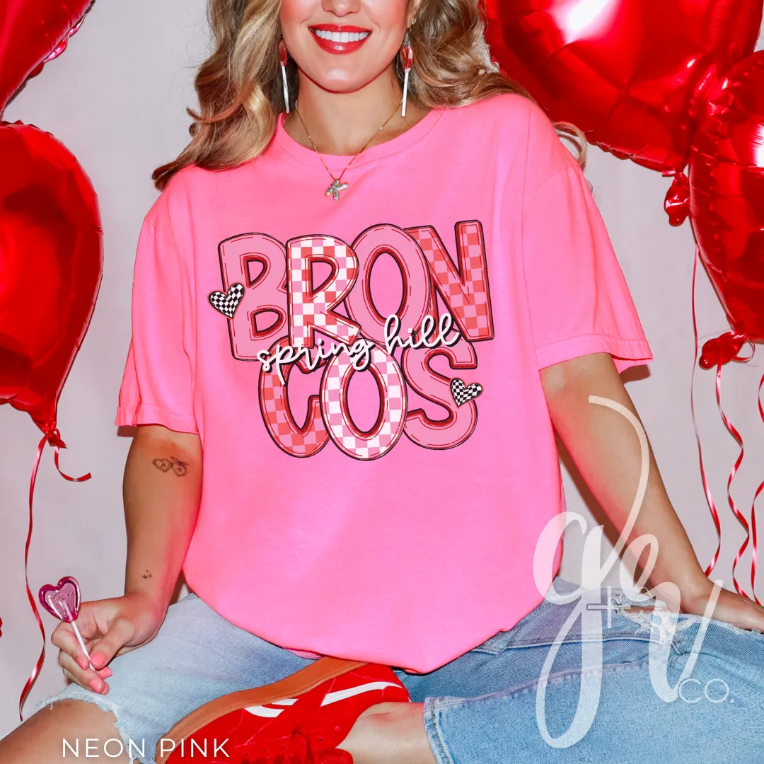 Checkered V-Day Broncos (Tees Sweatshirts)