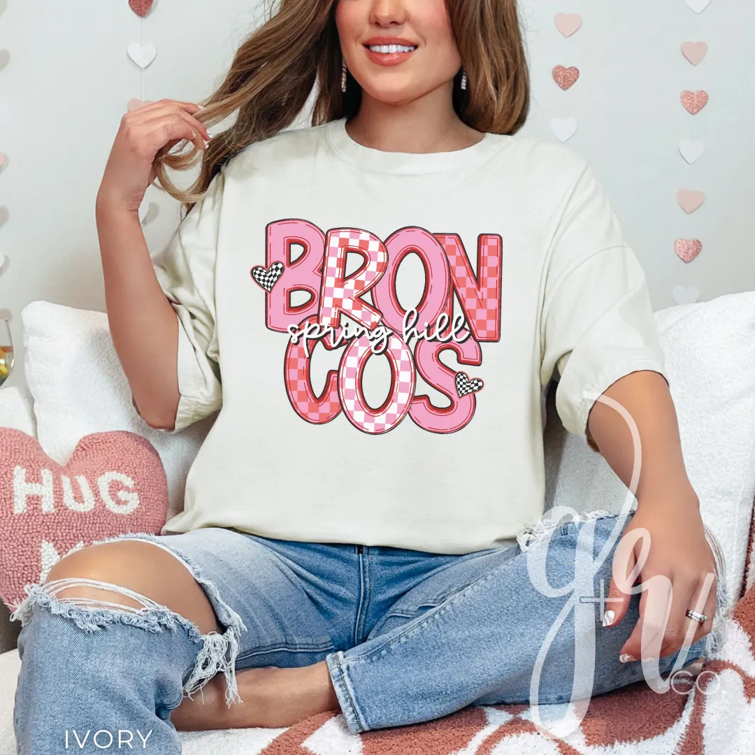 Checkered V-Day Broncos (Tees Sweatshirts)