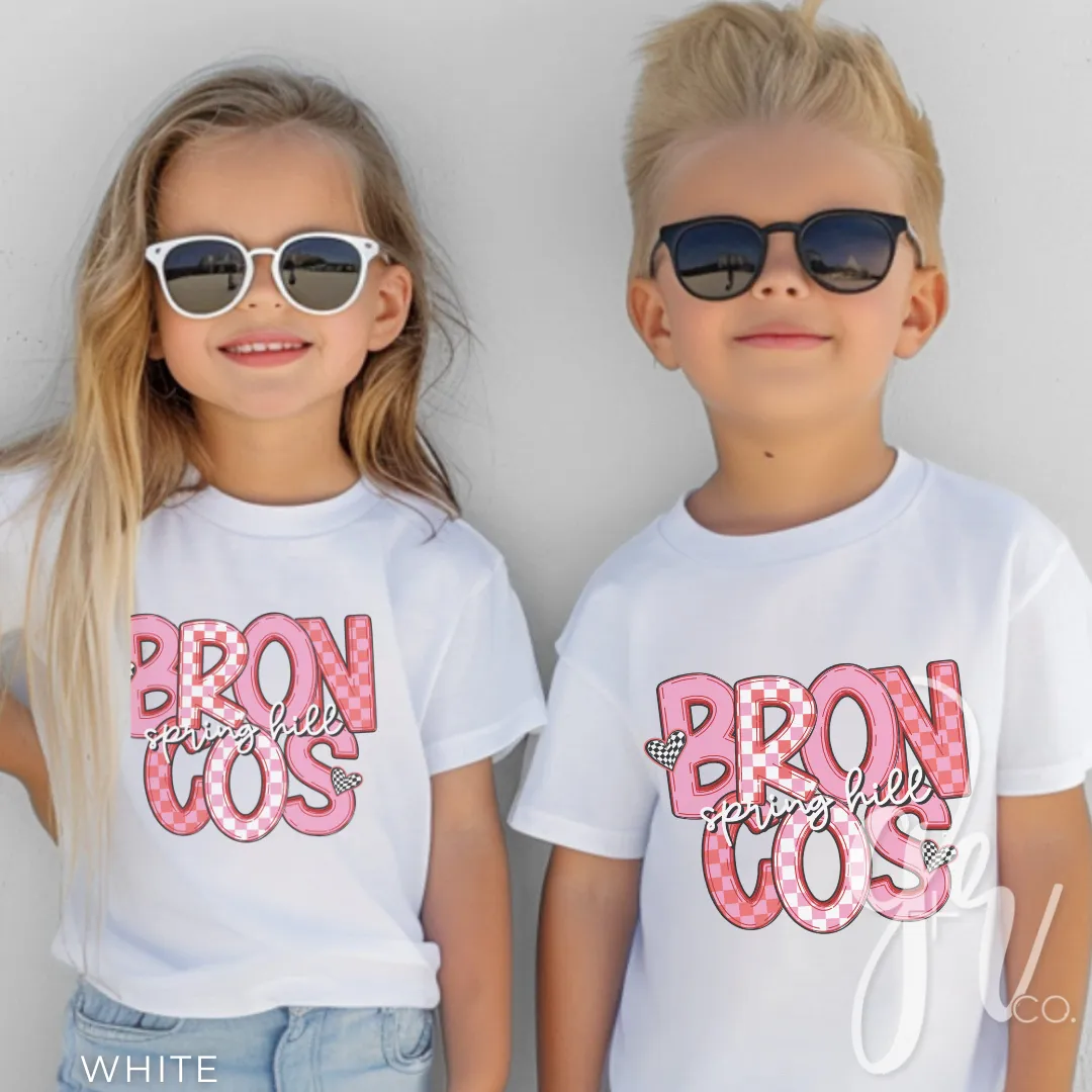 Checkered V-Day Broncos (Tees Sweatshirts)