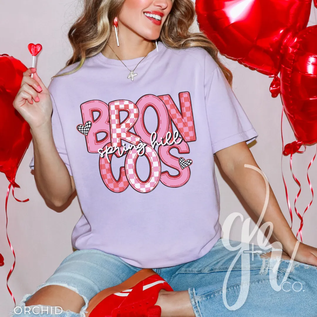 Checkered V-Day Broncos (Tees Sweatshirts)