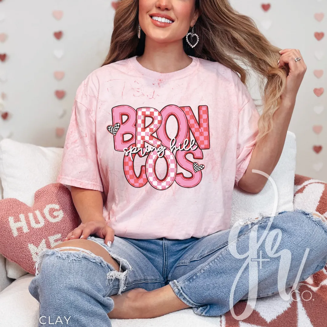 Checkered V-Day Broncos (Tees Sweatshirts)