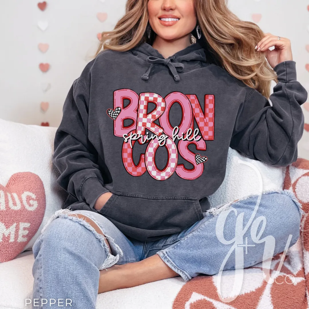 Checkered V-Day Broncos (Tees Sweatshirts)