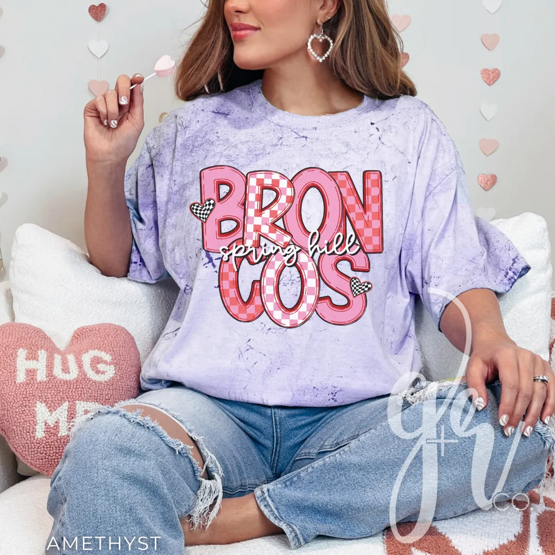 Checkered V-Day Broncos (Tees Sweatshirts)