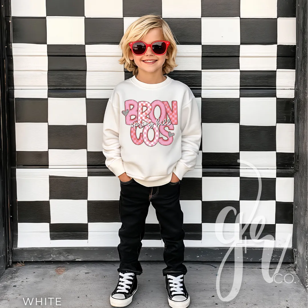Checkered V-Day Broncos (Tees Sweatshirts)