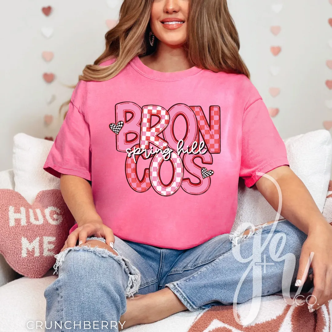 Checkered V-Day Broncos (Tees Sweatshirts)