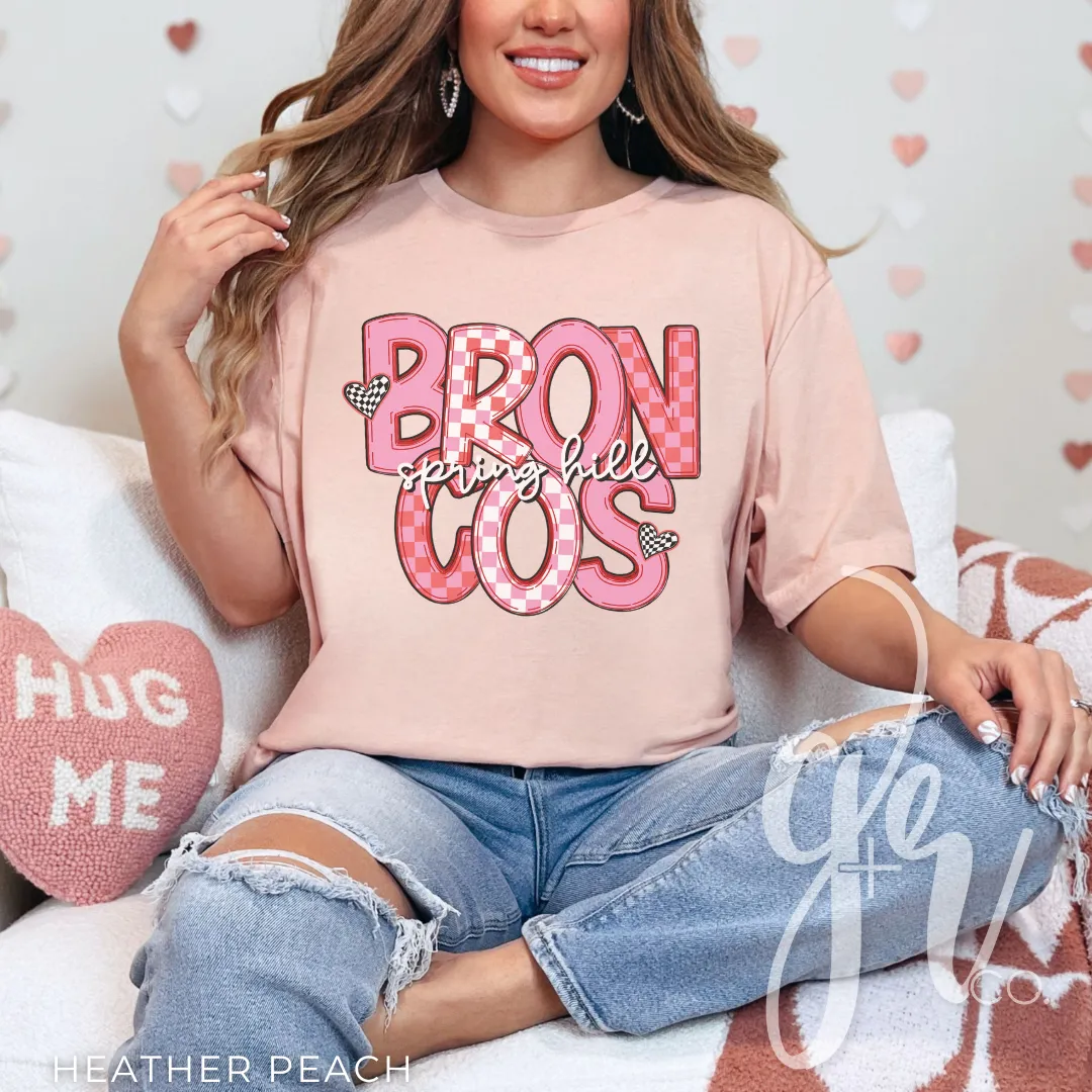 Checkered V-Day Broncos (Tees Sweatshirts)