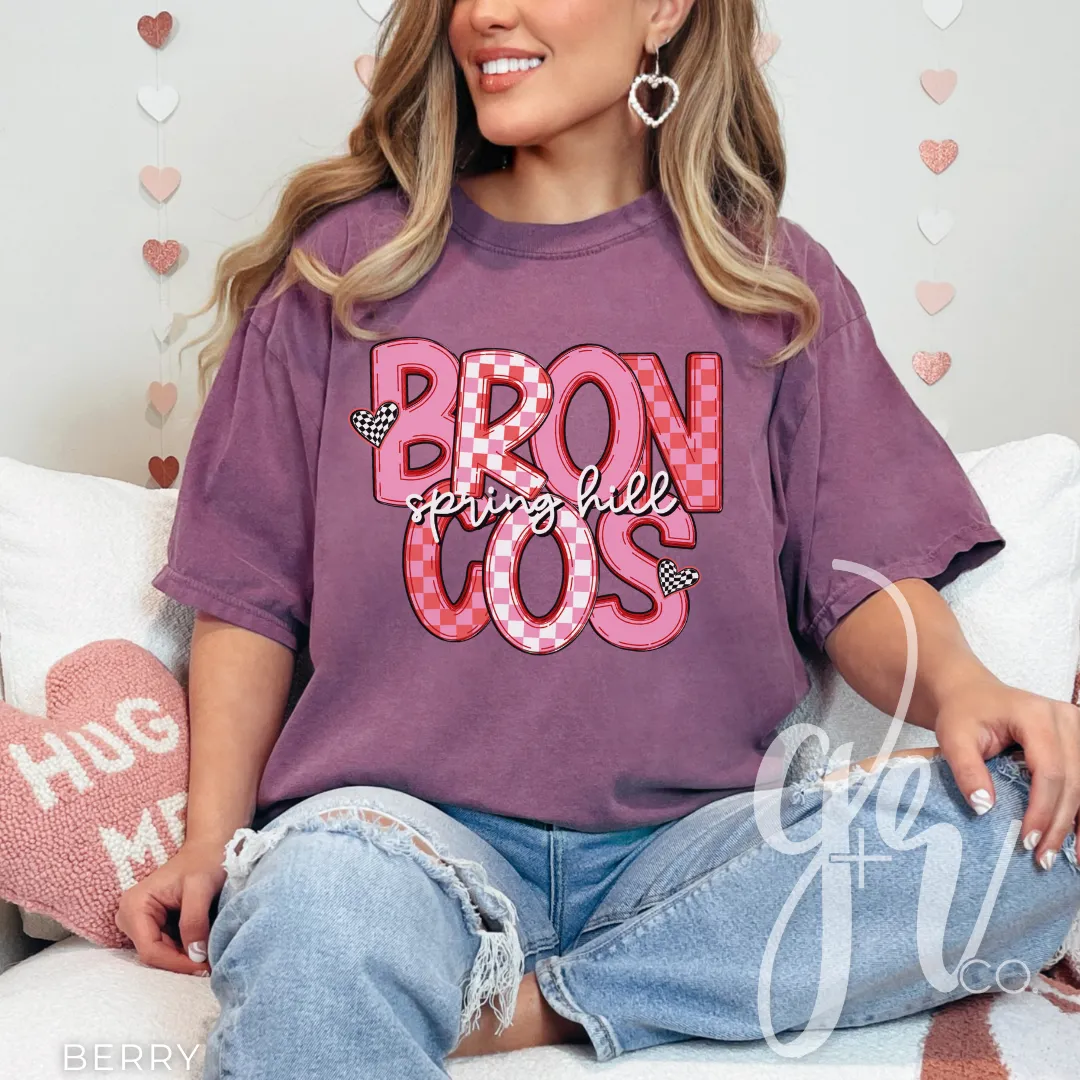 Checkered V-Day Broncos (Tees Sweatshirts)