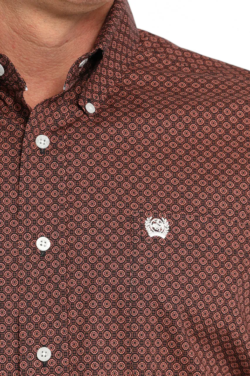 Cinch Men's Geometric Print Long Sleeve Western Shirt - Navy MTW1105846