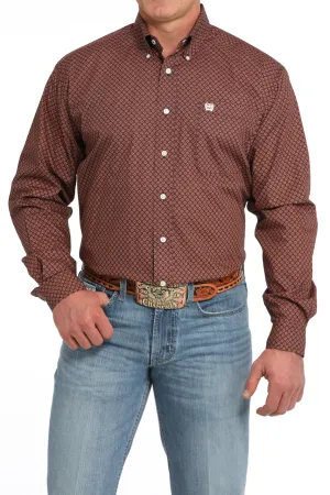Cinch Men's Geometric Print Long Sleeve Western Shirt - Navy MTW1105846