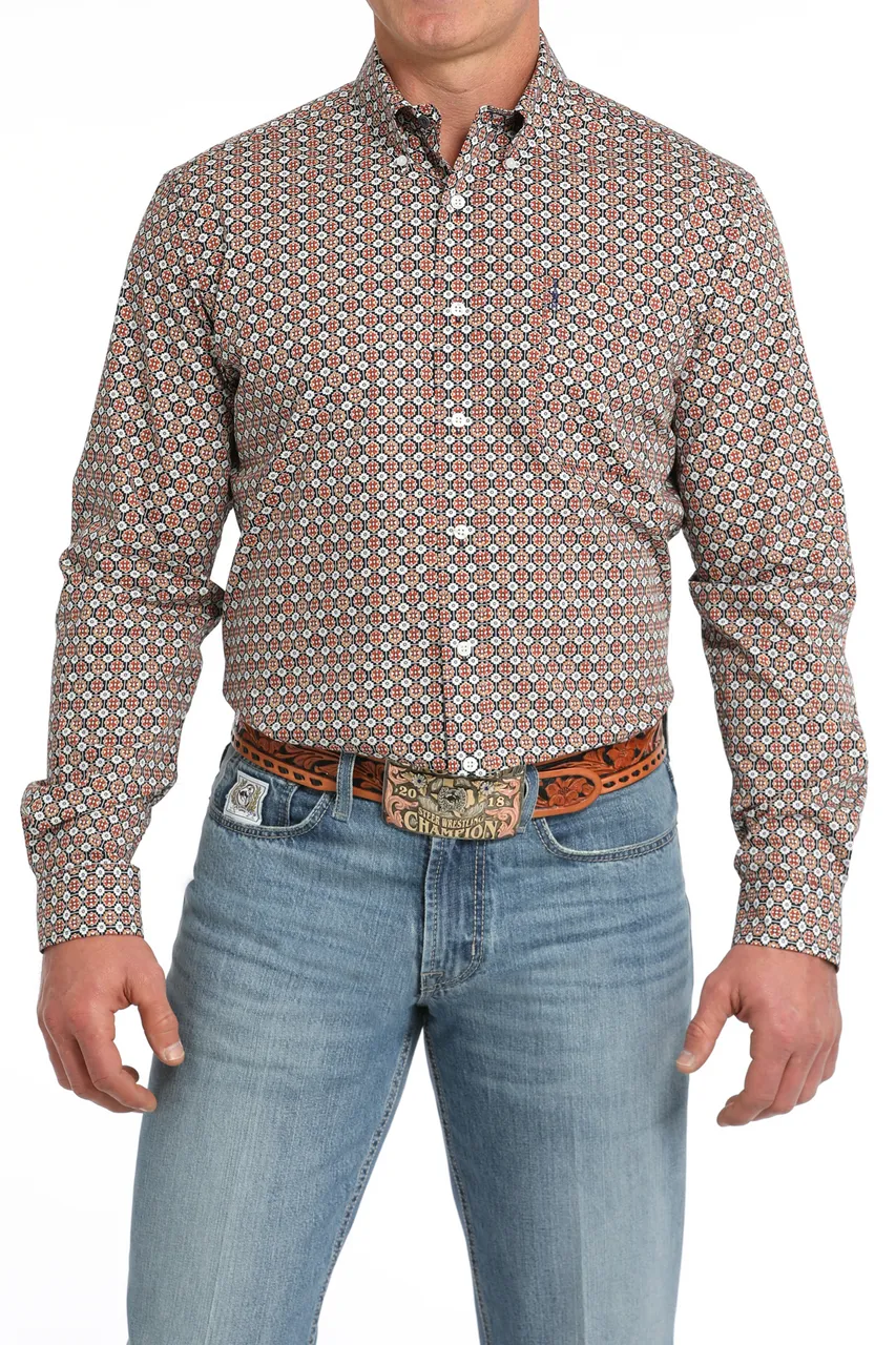 Cinch Men's Modern Fit Medallion Print Long Sleeve Western Shirt - Multi MTW1347120