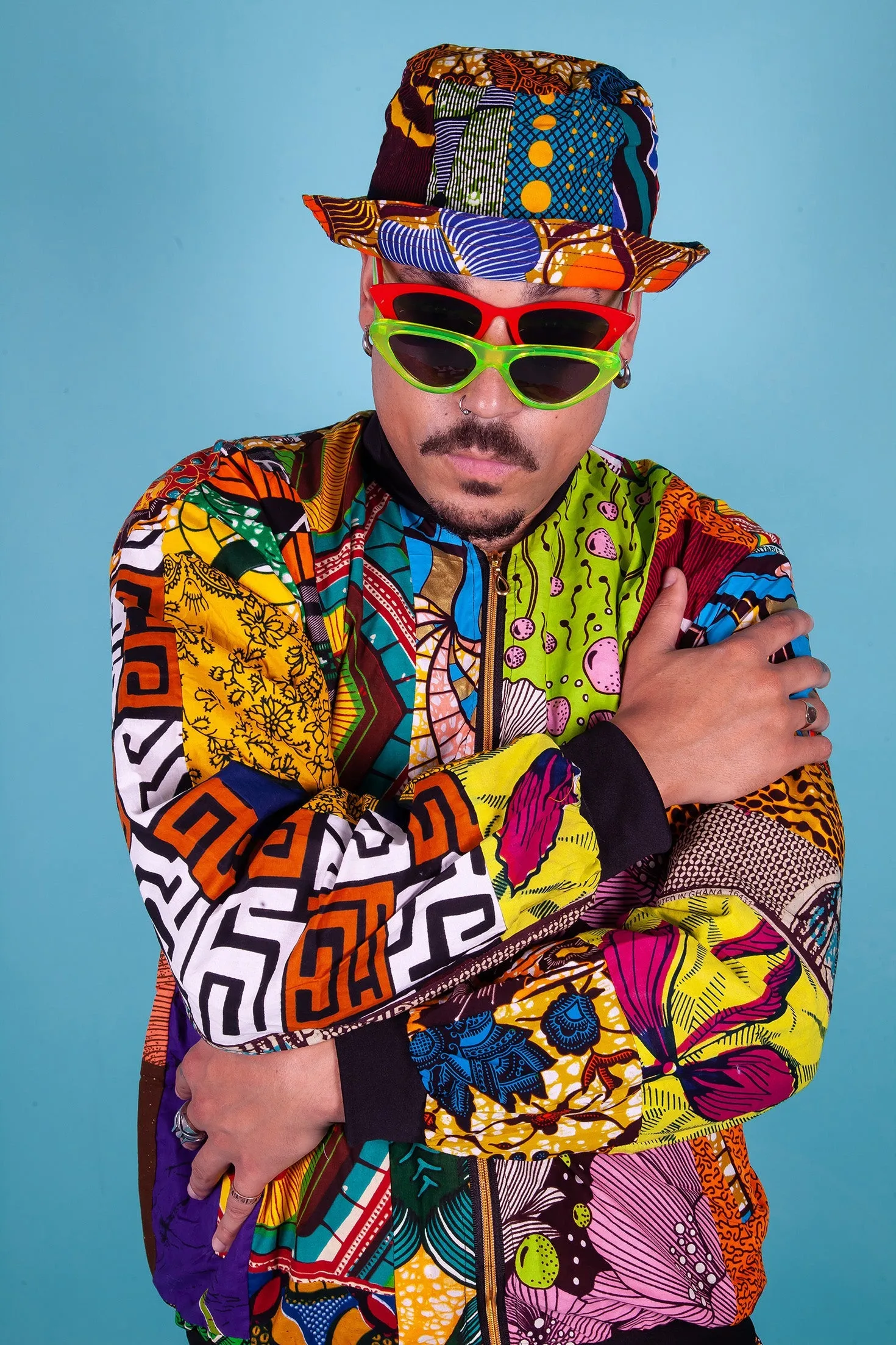 Colour Me Crazy Patchwork Festival Bomber Jacket