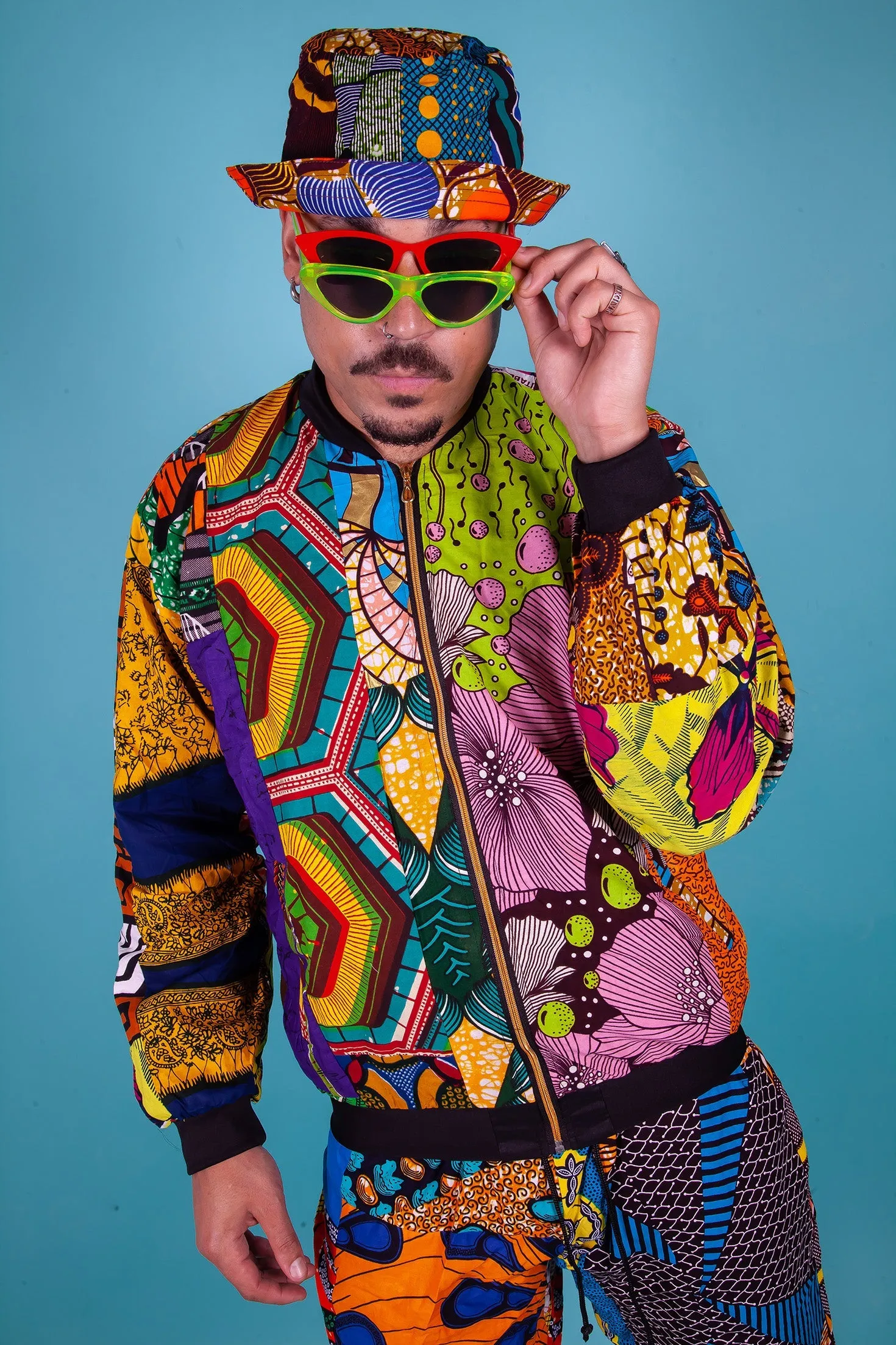 Colour Me Crazy Patchwork Festival Bomber Jacket