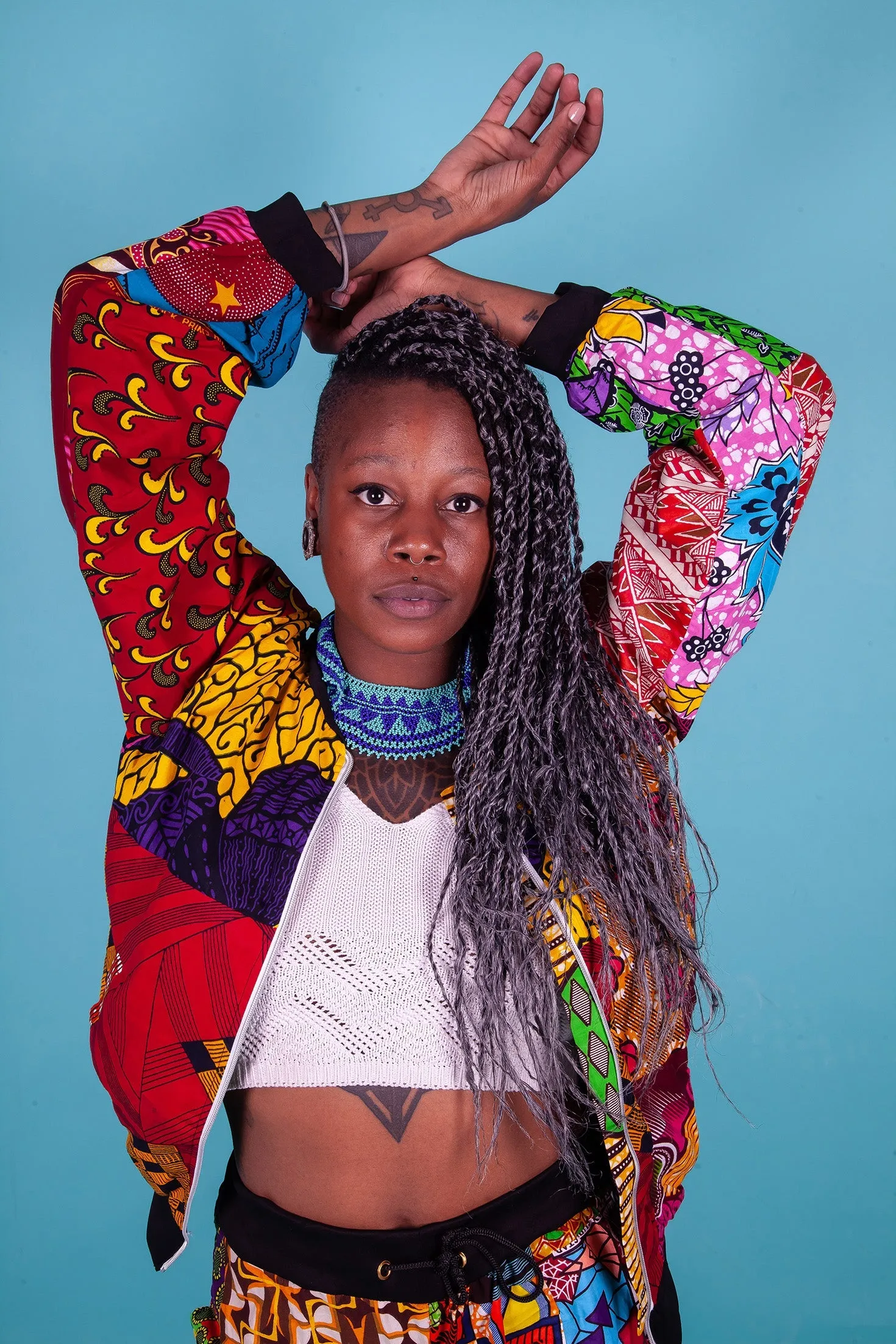 Colour Me Crazy Patchwork Festival Bomber Jacket