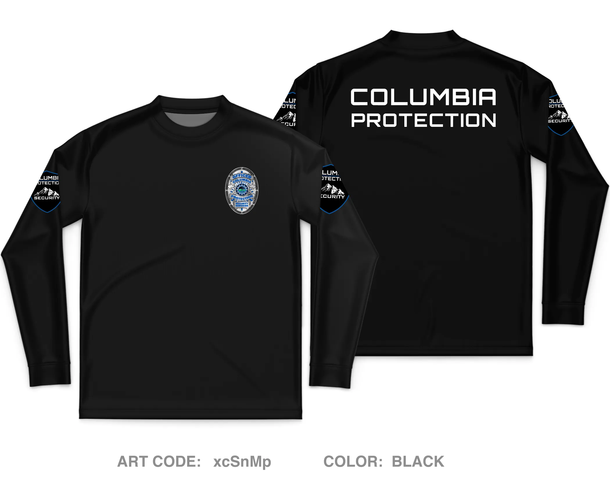 Columbia Protection Security Services Core Men's LS Performance Tee - xcSnMp