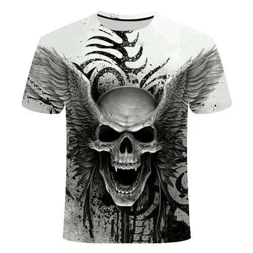 Cool 3D Skull Men's/Womens Short Sleeve Casual Quick Drying Streetwear