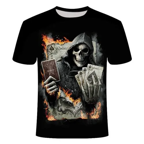 Cool 3D Skull Men's/Womens Short Sleeve Casual Quick Drying Streetwear