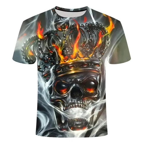 Cool 3D Skull Men's/Womens Short Sleeve Casual Quick Drying Streetwear