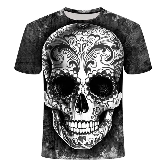 Cool 3D Skull Men's/Womens Short Sleeve Casual Quick Drying Streetwear