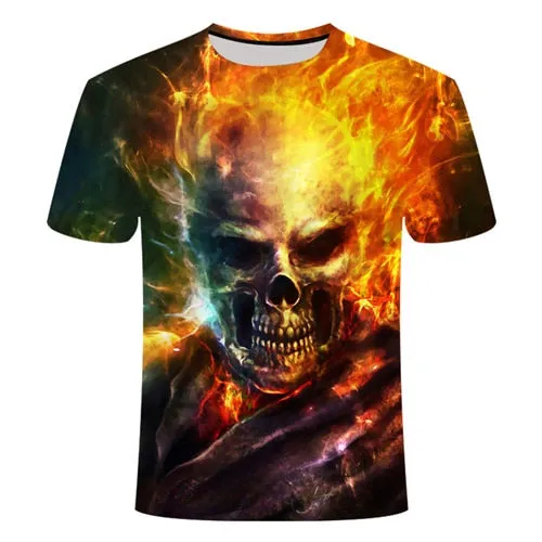 Cool 3D Skull Men's/Womens Short Sleeve Casual Quick Drying Streetwear