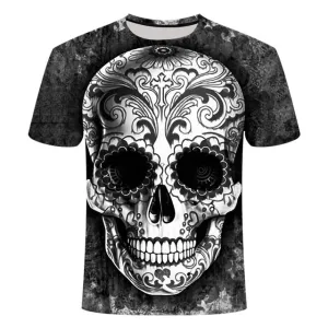 Cool 3D Skull Men's/Womens Short Sleeve Casual Quick Drying Streetwear