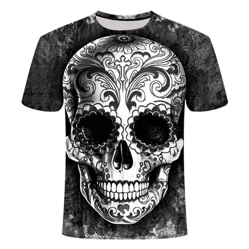 Cool 3D Skull Men's/Womens Short Sleeve Casual Quick Drying Streetwear