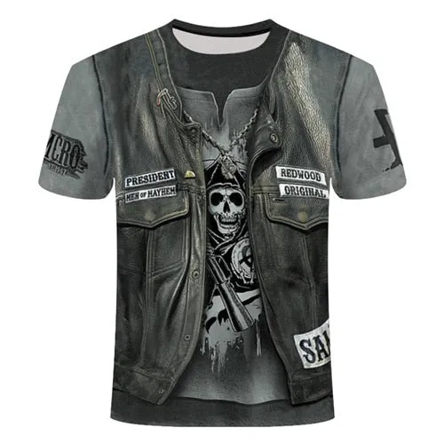 Cool 3D Skull Men's/Womens Short Sleeve Casual Quick Drying Streetwear