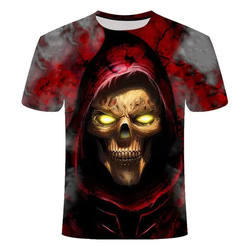 Cool 3D Skull Men's/Womens Short Sleeve Casual Quick Drying Streetwear