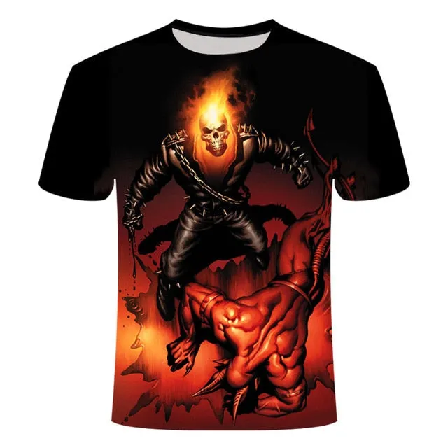 Cool 3D Skull Men's/Womens Short Sleeve Casual Quick Drying Streetwear