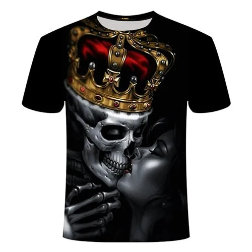Cool 3D Skull Men's/Womens Short Sleeve Casual Quick Drying Streetwear
